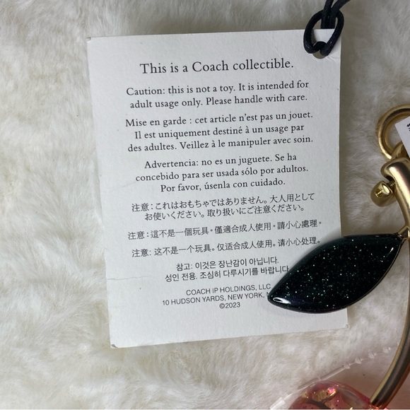 NEW W/TAGS COACH SIGNATURE DOUBLE CHERRY COLLECTIBLE BAG CHARM KEY RING - Picture 4 of 4